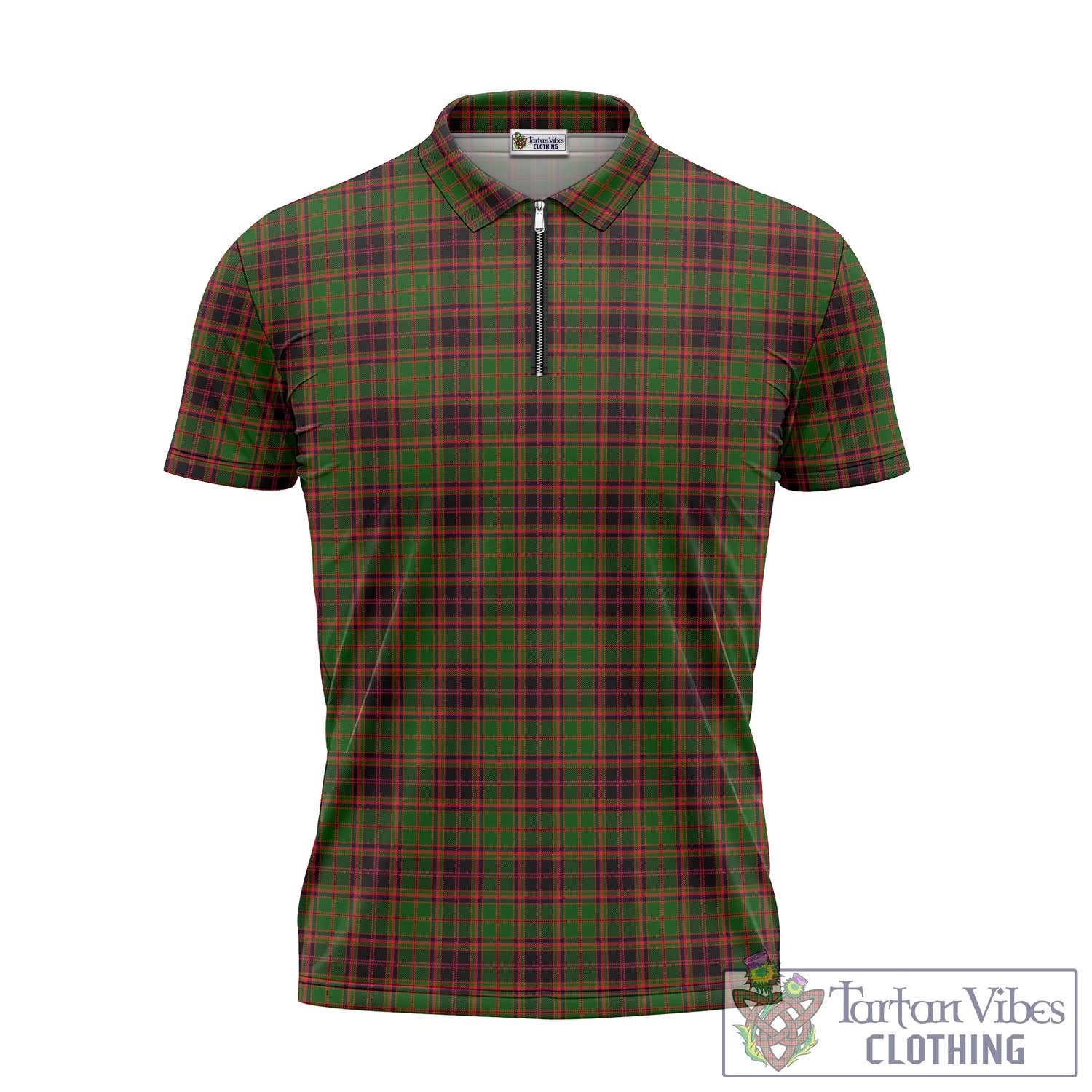 Tartan Vibes Clothing Buchan Modern Tartan Zipper Polo Shirt