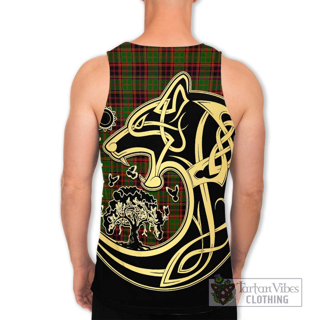 Buchan Tartan Men's Tank Top with Family Crest Celtic Wolf Style - Tartan Vibes Clothing