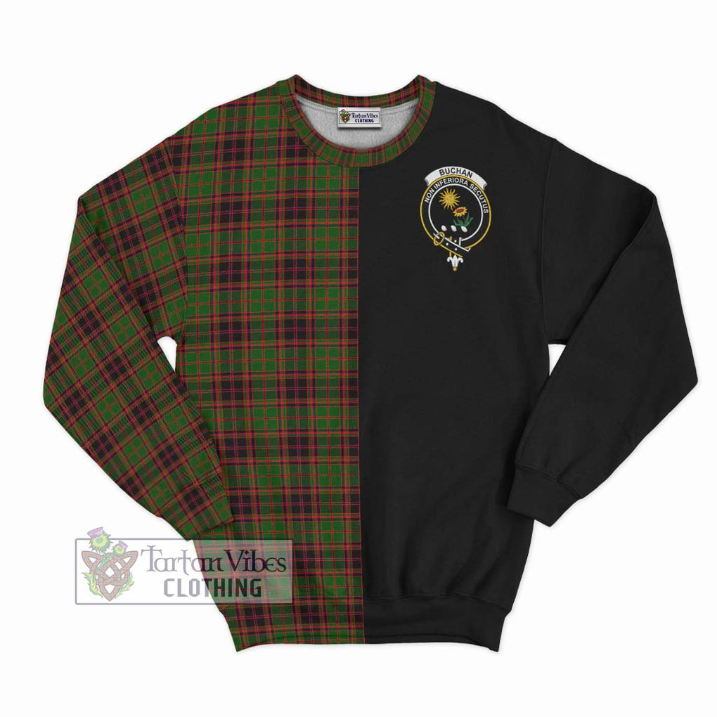 Buchan Tartan Sweatshirt with Family Crest and Half Of Me Style - Tartanvibesclothing Shop