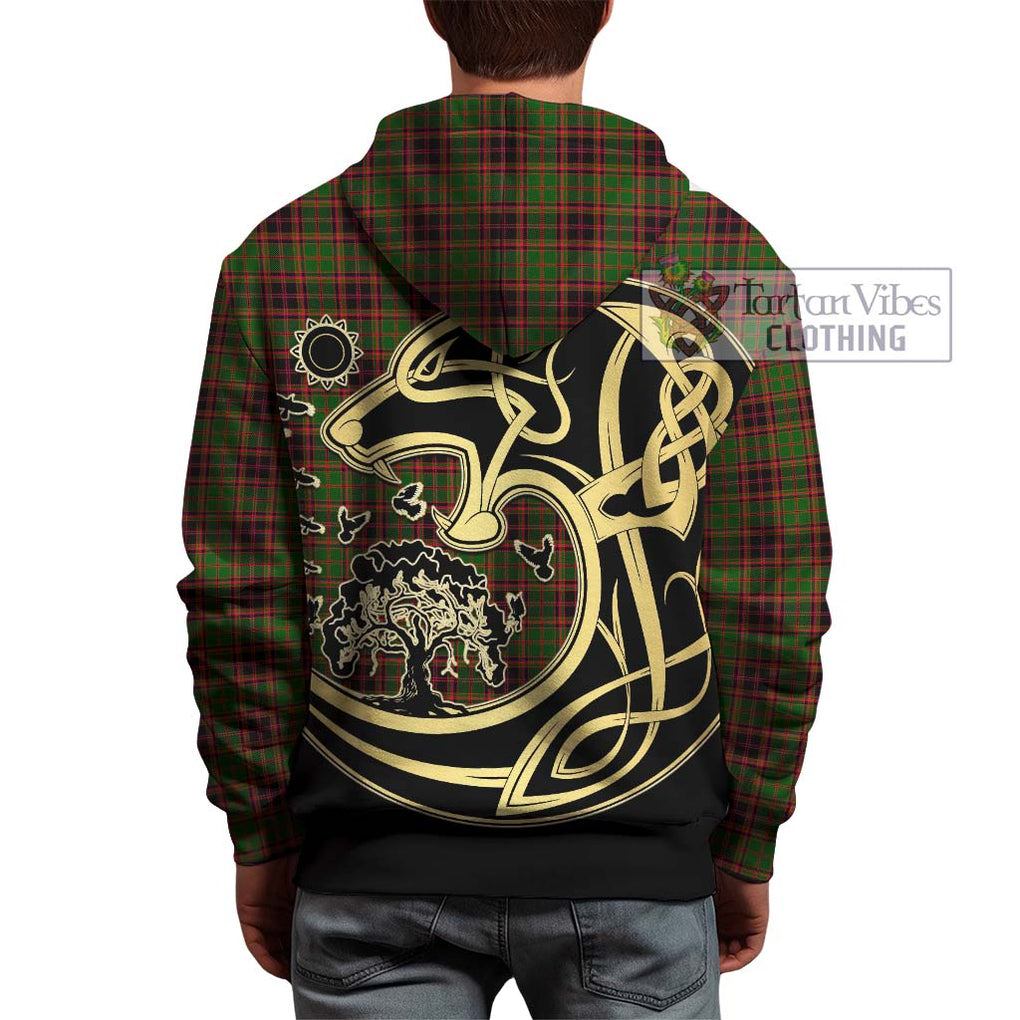 Buchan Tartan Hoodie with Family Crest Celtic Wolf Style - Tartan Vibes Clothing