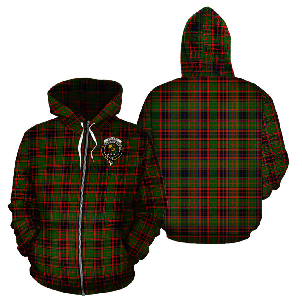 Buchan Modern Tartan Hoodie with Family Crest - Tartanvibesclothing