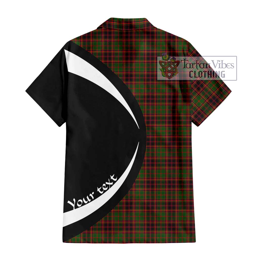 Buchan Tartan Short Sleeve Button Up with Family Crest Circle Style - Tartan Vibes Clothing