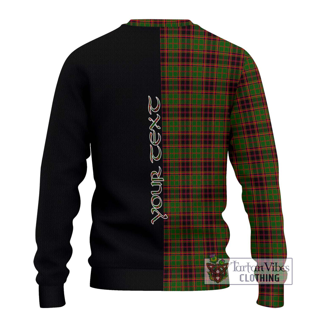 Buchan Tartan Knitted Sweater with Family Crest and Half Of Me Style - Tartanvibesclothing Shop