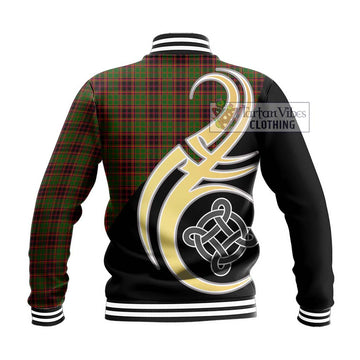 Buchan Tartan Baseball Jacket with Family Crest and Celtic Symbol Style