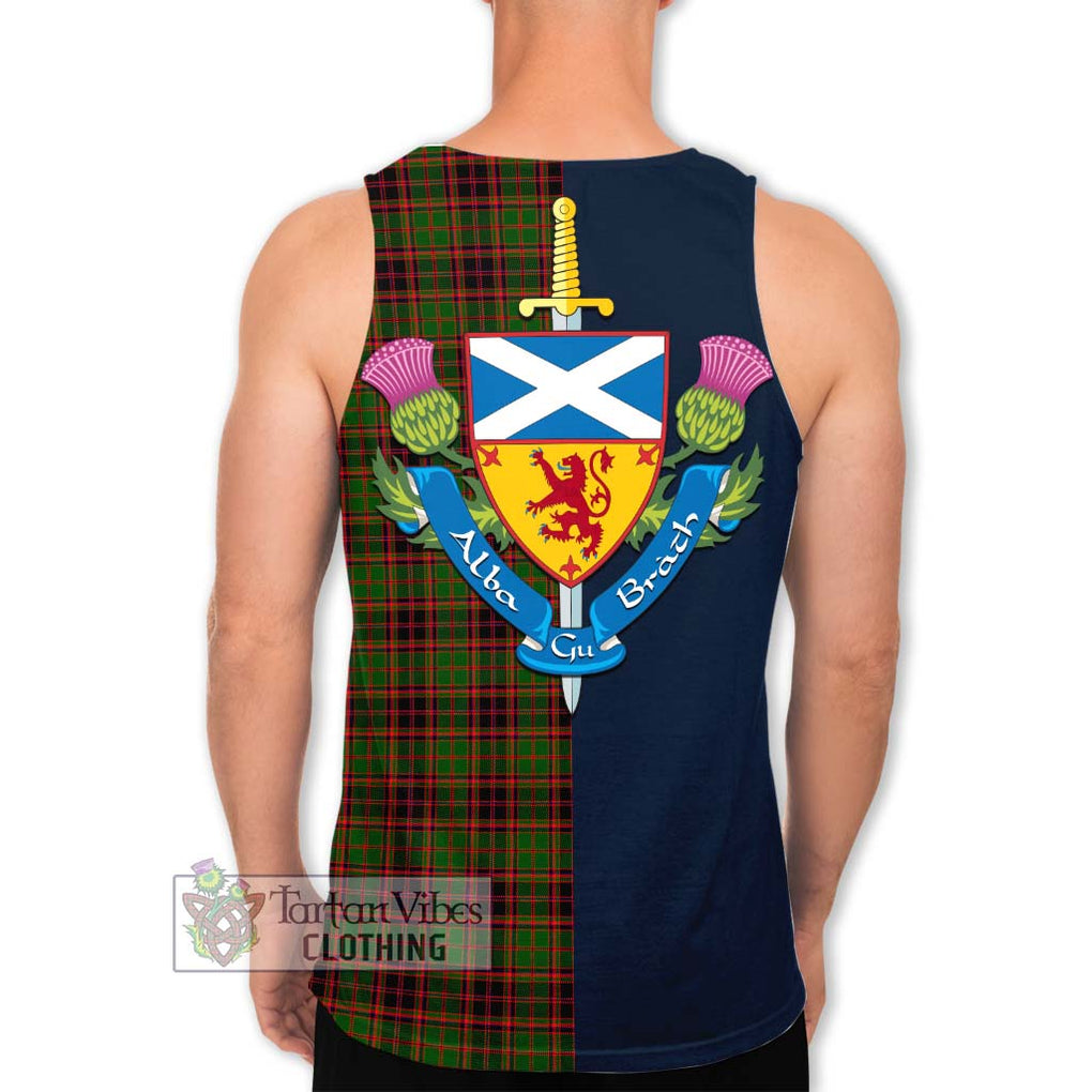 Tartan Vibes Clothing Buchan Modern Tartan Men's Tank Top with Scottish Lion Royal Arm Half Style