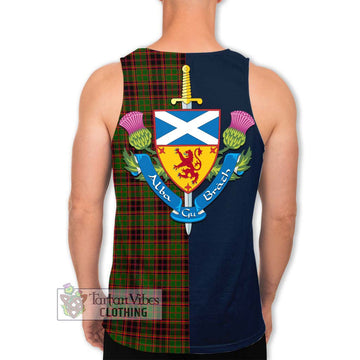 Buchan Tartan Men's Tank Top Alba with Scottish Lion Royal Arm Half Style