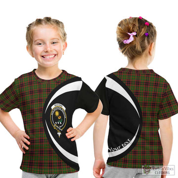 Buchan Tartan Kid T-Shirt with Family Crest Circle Style