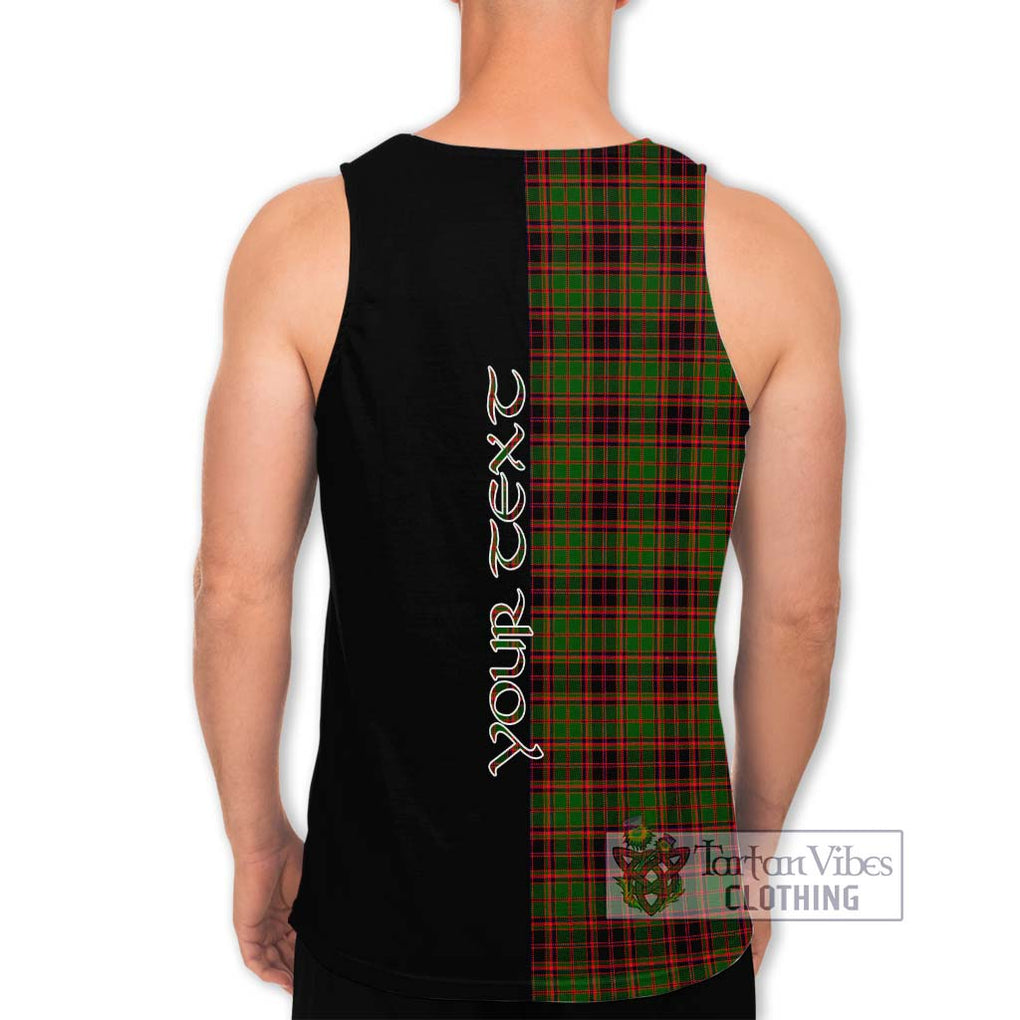 Buchan Tartan Men's Tank Top with Family Crest and Half Of Me Style - Tartanvibesclothing Shop