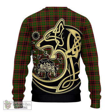 Buchan Tartan Ugly Sweater with Family Crest Celtic Wolf Style