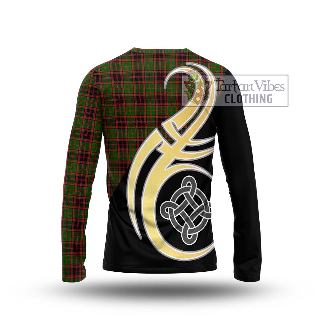 Buchan Tartan Long Sleeve T-Shirt with Family Crest and Celtic Symbol Style - Tartan Vibes Clothing