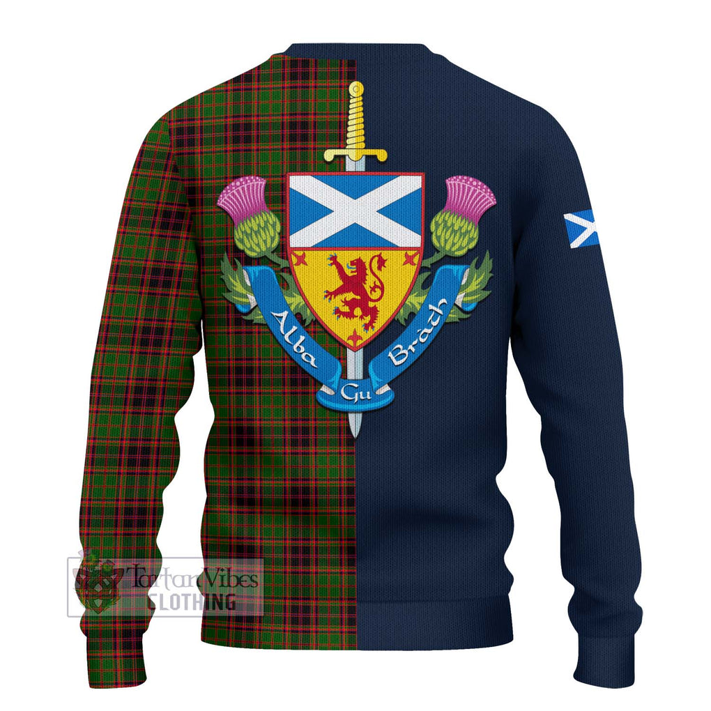 Tartan Vibes Clothing Buchan Modern Tartan Knitted Sweater with Scottish Lion Royal Arm Half Style