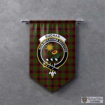 Buchan Tartan Gonfalon, Tartan Banner with Family Crest