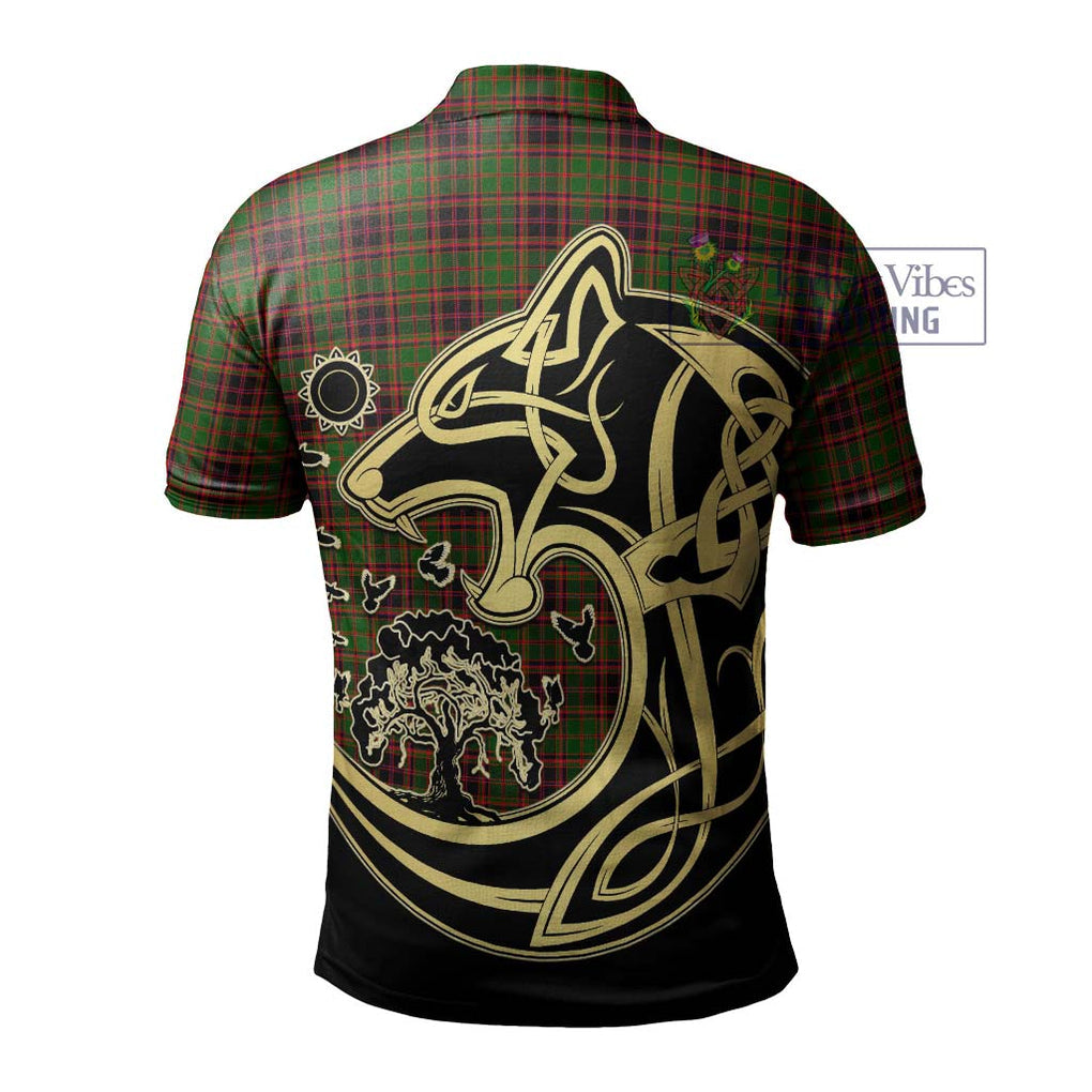 Buchan Tartan Polo Shirt with Family Crest Celtic Wolf Style - Tartanvibesclothing Shop