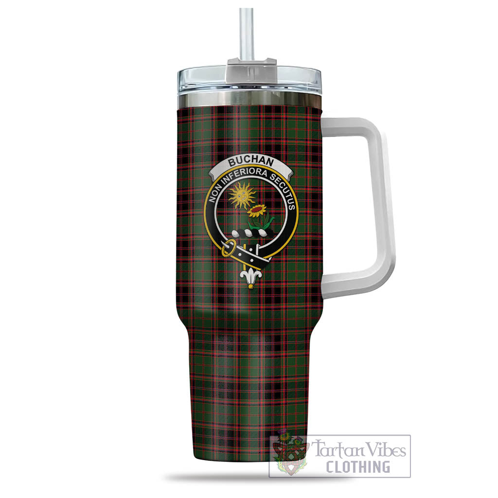 Tartan Vibes Clothing Buchan Modern Tartan and Family Crest Tumbler with Handle