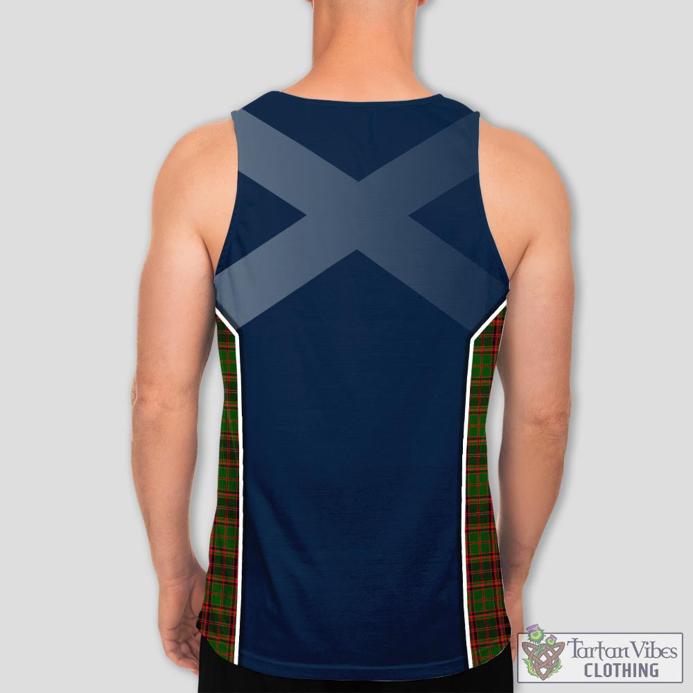 Tartan Vibes Clothing Buchan Modern Tartan Men's Tanks Top with Family Crest and Scottish Thistle Vibes Sport Style