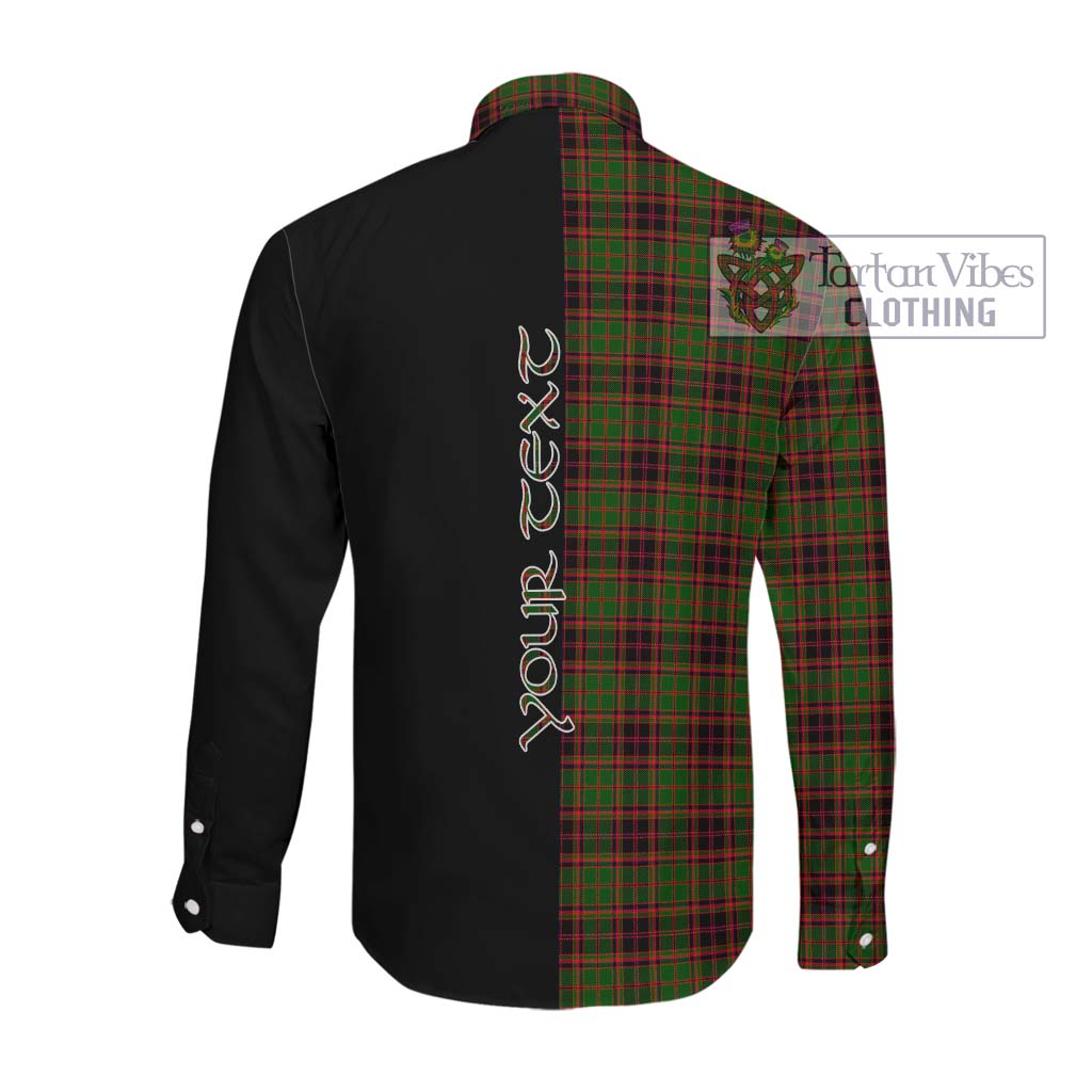 Buchan Tartan Long Sleeve Button Shirt with Family Crest and Half Of Me Style Men's Shirt - Tartanvibesclothing Shop