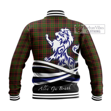 Buchan Tartan Baseball Jacket with Alba Gu Brath Regal Lion Emblem