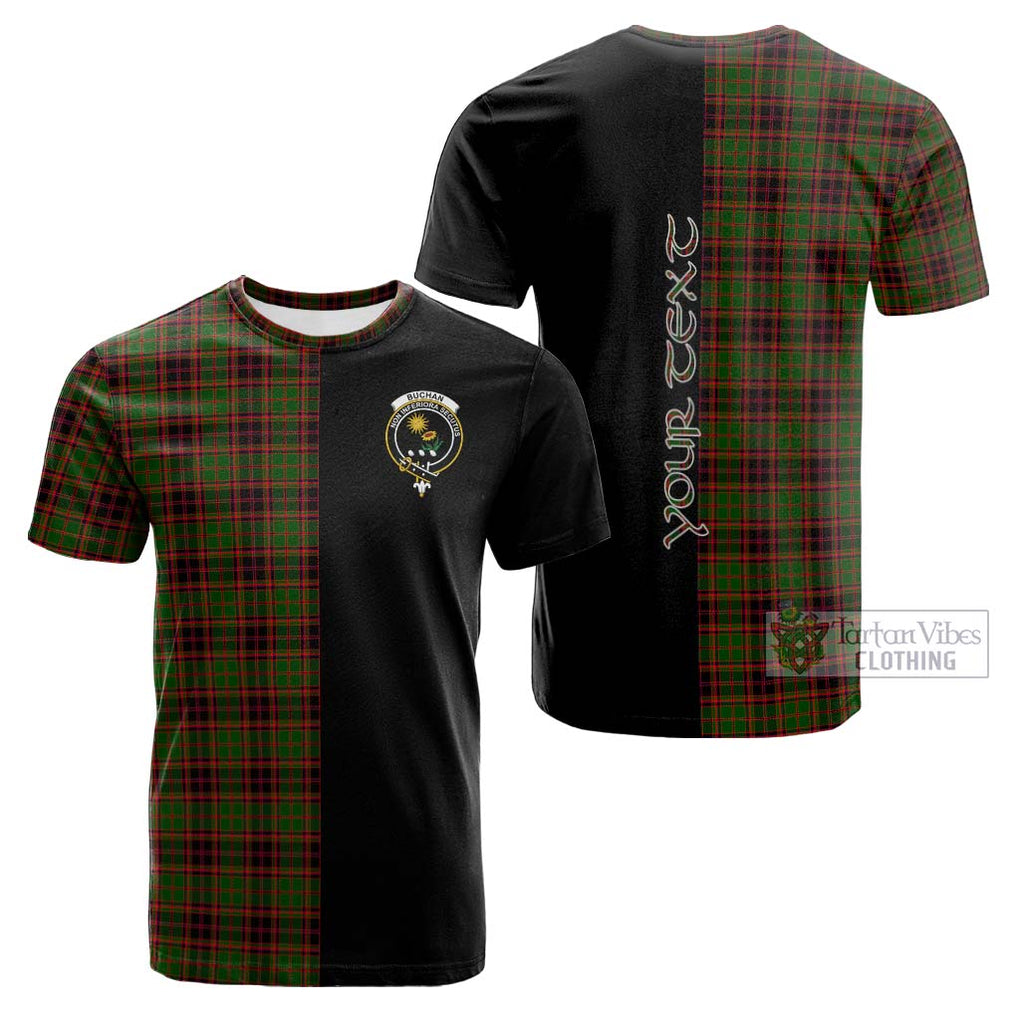 Tartan Vibes Clothing Buchan Modern Tartan Cotton T-shirt with Family Crest and Half Of Me Style