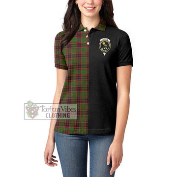 Buchan Tartan Women's Polo Shirt with Family Crest and Half Of Me Style