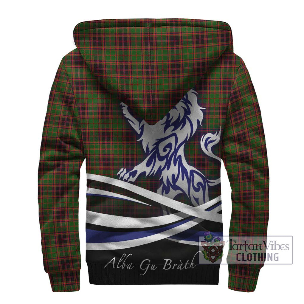 Buchan Tartan Sherpa Hoodie with Alba Gu Brath Regal Lion Emblem - Tartanvibesclothing Shop