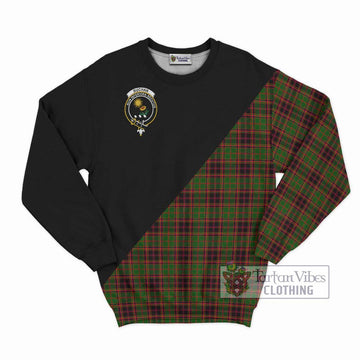 Buchan Tartan Sweatshirt with Family Crest and Military Logo Style