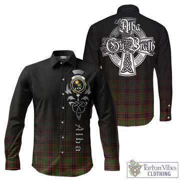 Buchan Tartan Long Sleeve Button Up Featuring Alba Gu Brath Family Crest Celtic Inspired