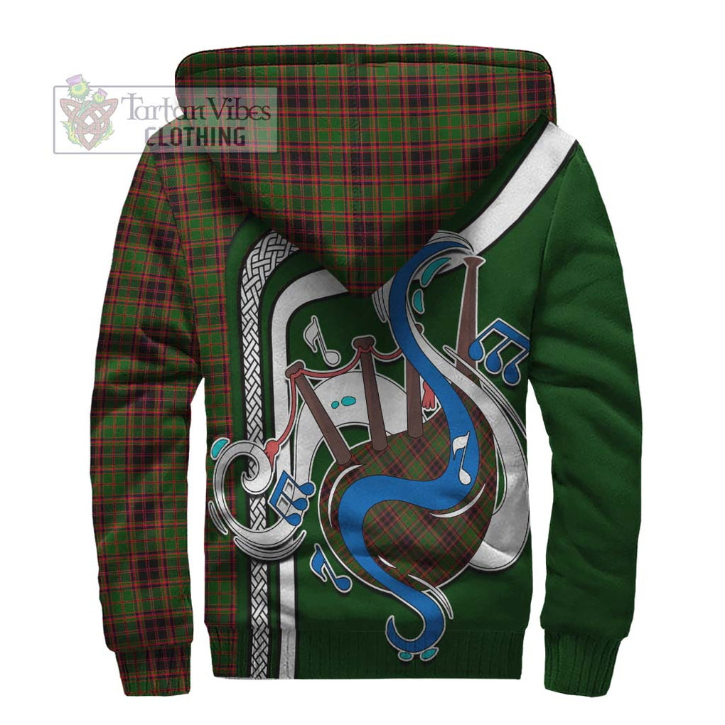 Buchan Tartan Sherpa Hoodie with Epic Bagpipe Style - Tartanvibesclothing Shop