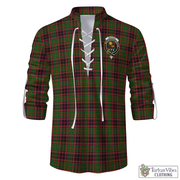 Buchan Tartan Men's Scottish Traditional Jacobite Ghillie Kilt Shirt with Family Crest