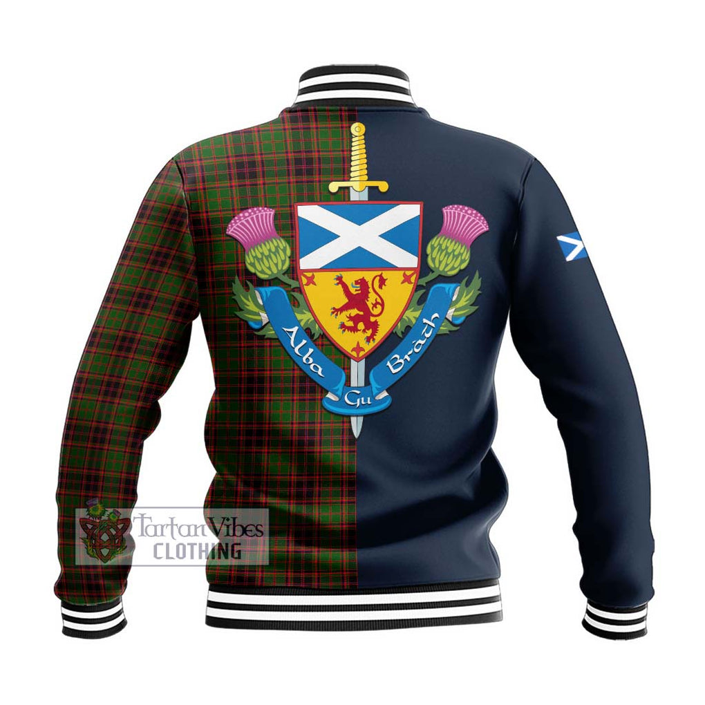 Buchan Tartan Baseball Jacket Alba with Scottish Lion Royal Arm Half Style - Tartan Vibes Clothing