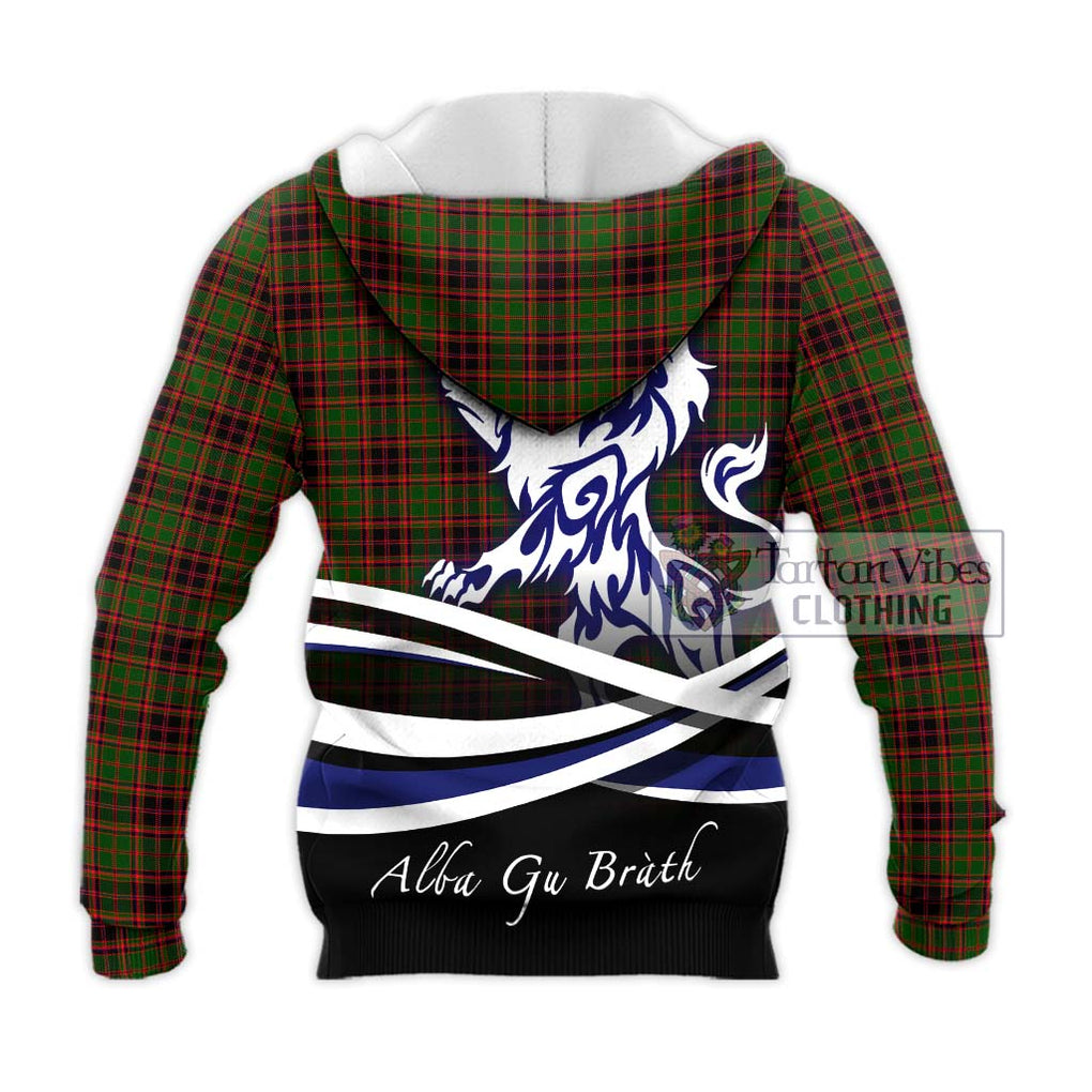 Buchan Tartan Knitted Hoodie with Alba Gu Brath Regal Lion Emblem - Tartanvibesclothing Shop