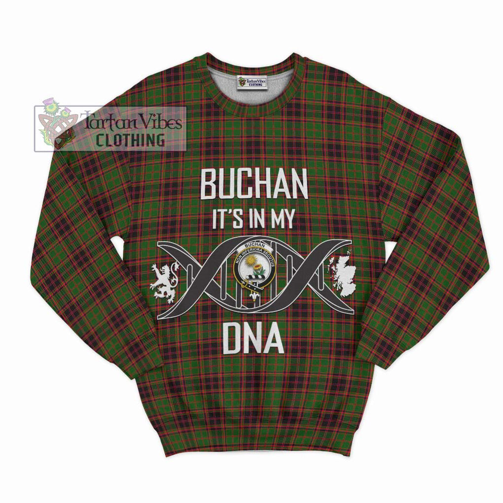 Buchan Tartan Sweatshirt with Family Crest DNA In Me Style - Tartanvibesclothing Shop