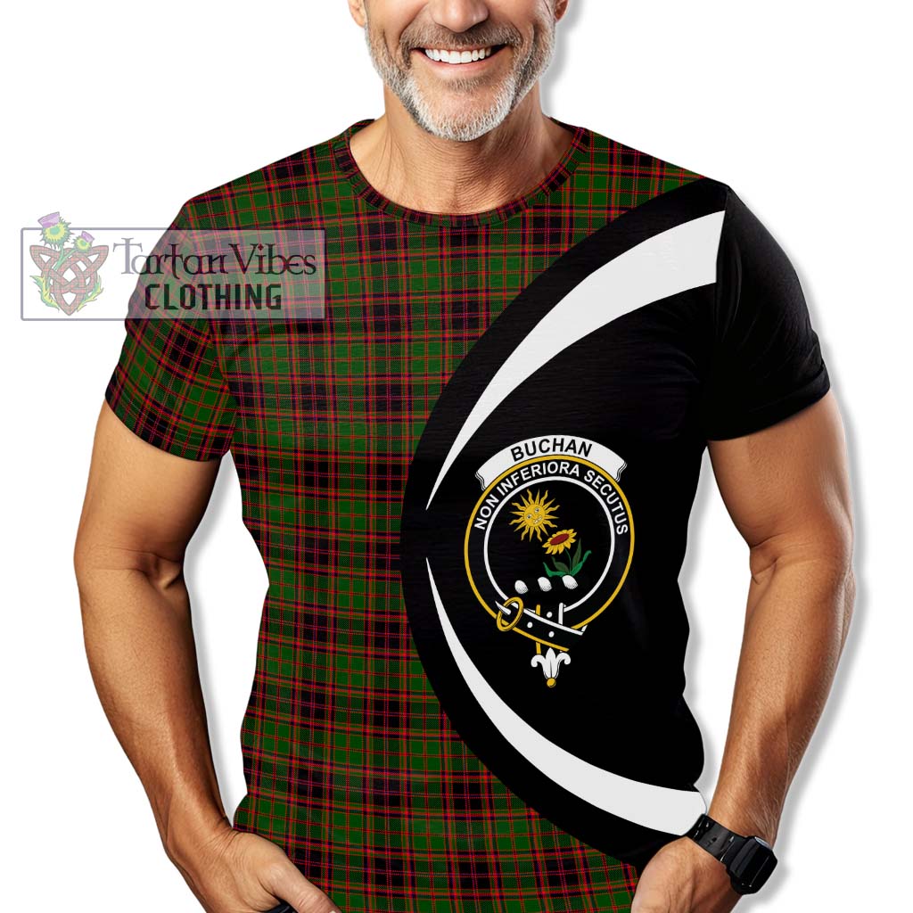 Tartan Vibes Clothing Buchan Modern Tartan T-Shirt with Family Crest Circle Style