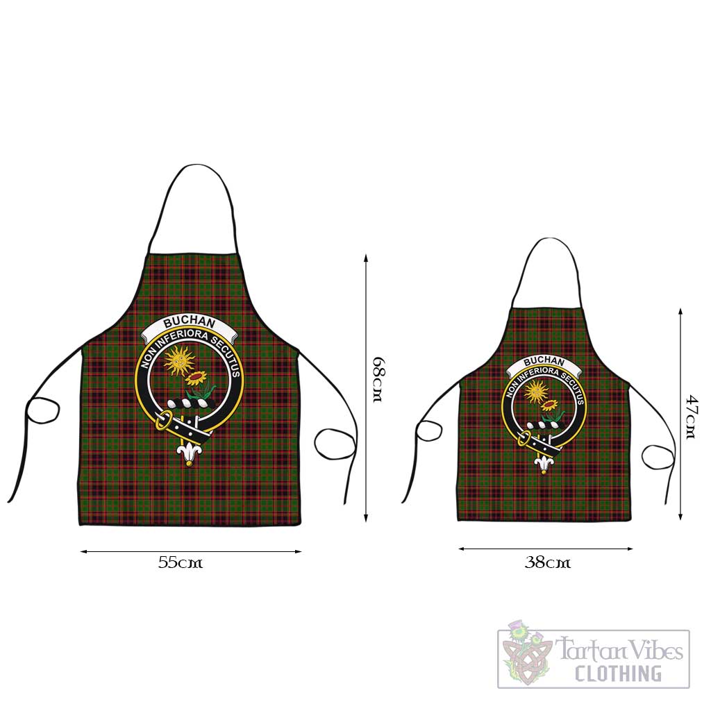 Buchan Tartan Apron with Family Crest Black L 55x68 cm - Tartan Vibes Clothing