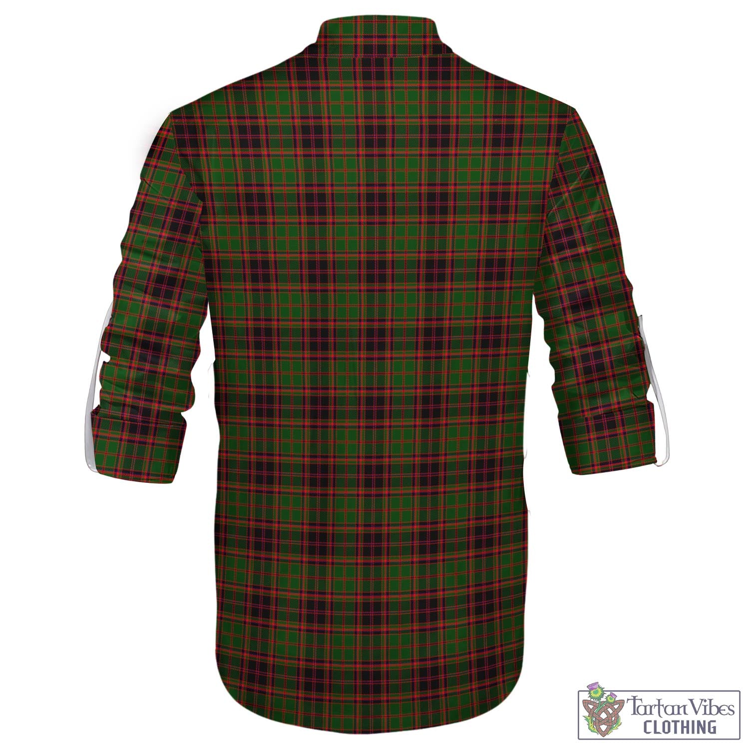 Tartan Vibes Clothing Buchan Modern Tartan Men's Scottish Traditional Jacobite Ghillie Kilt Shirt with Family Crest