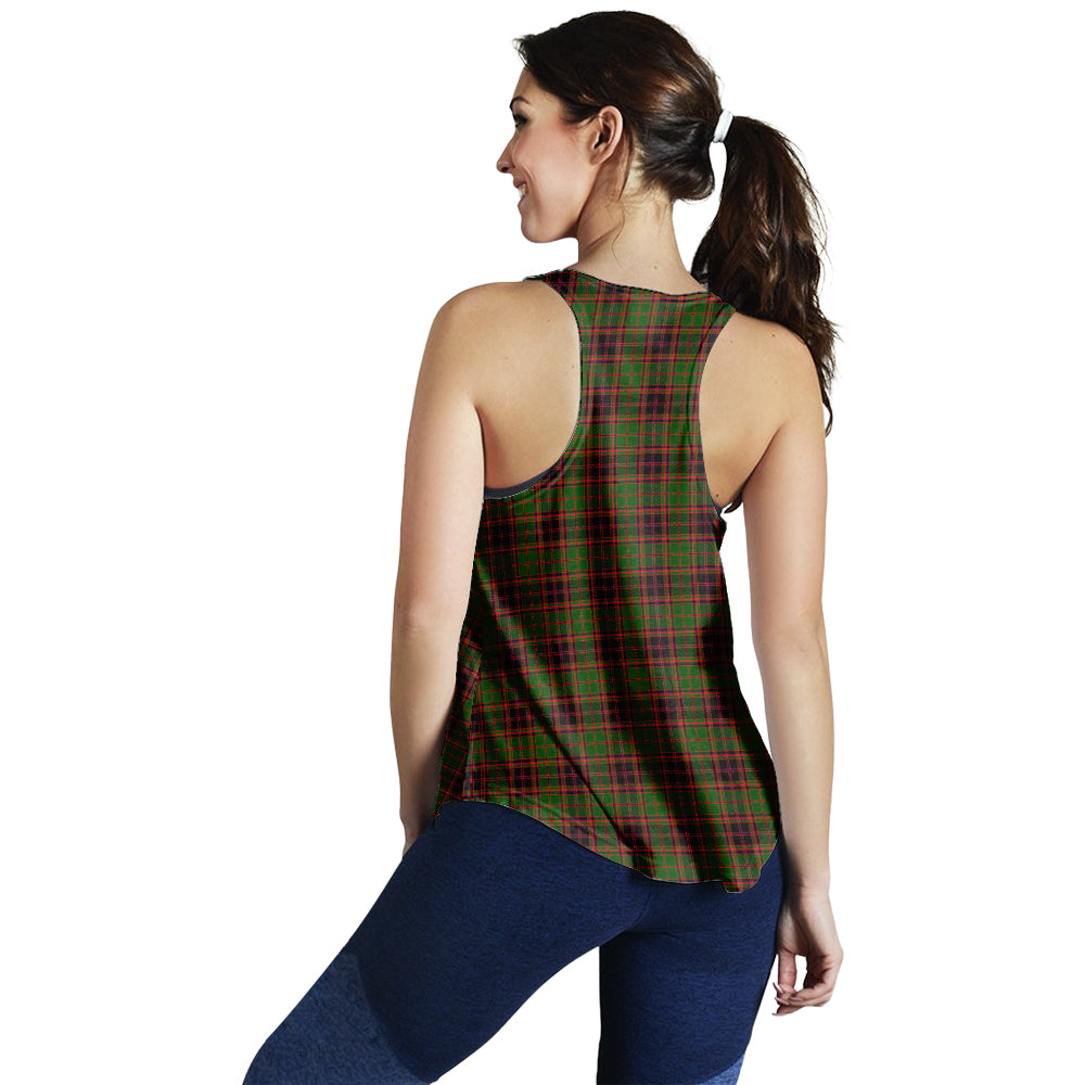 Buchan Modern Tartan Women Racerback Tanks with Family Crest - Tartanvibesclothing