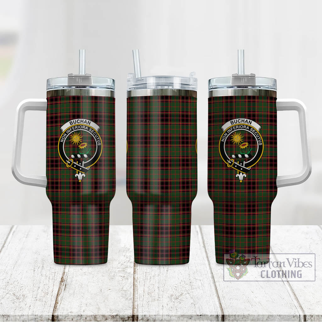 Tartan Vibes Clothing Buchan Modern Tartan and Family Crest Tumbler with Handle