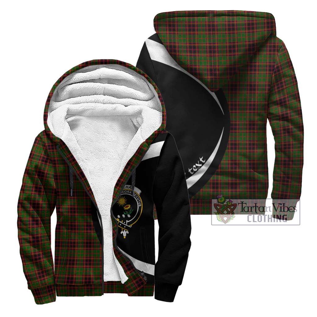 Buchan Tartan Sherpa Hoodie with Family Crest Circle Style Unisex - Tartan Vibes Clothing