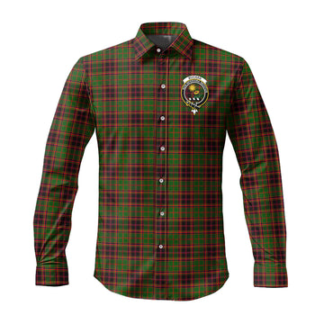 Buchan Tartan Long Sleeve Button Up Shirt with Family Crest