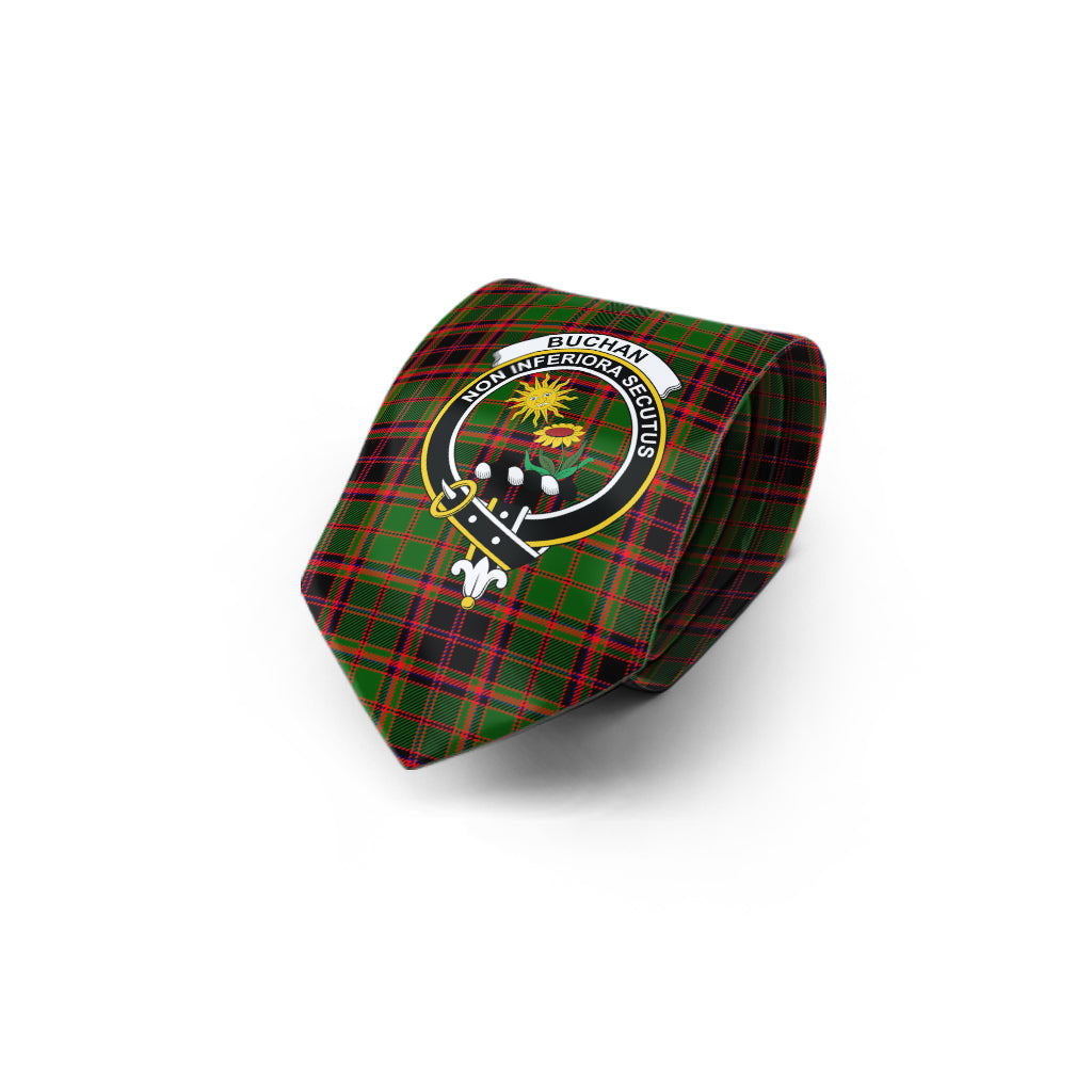 Buchan Tartan Classic Necktie with Family Crest - Tartan Vibes Clothing