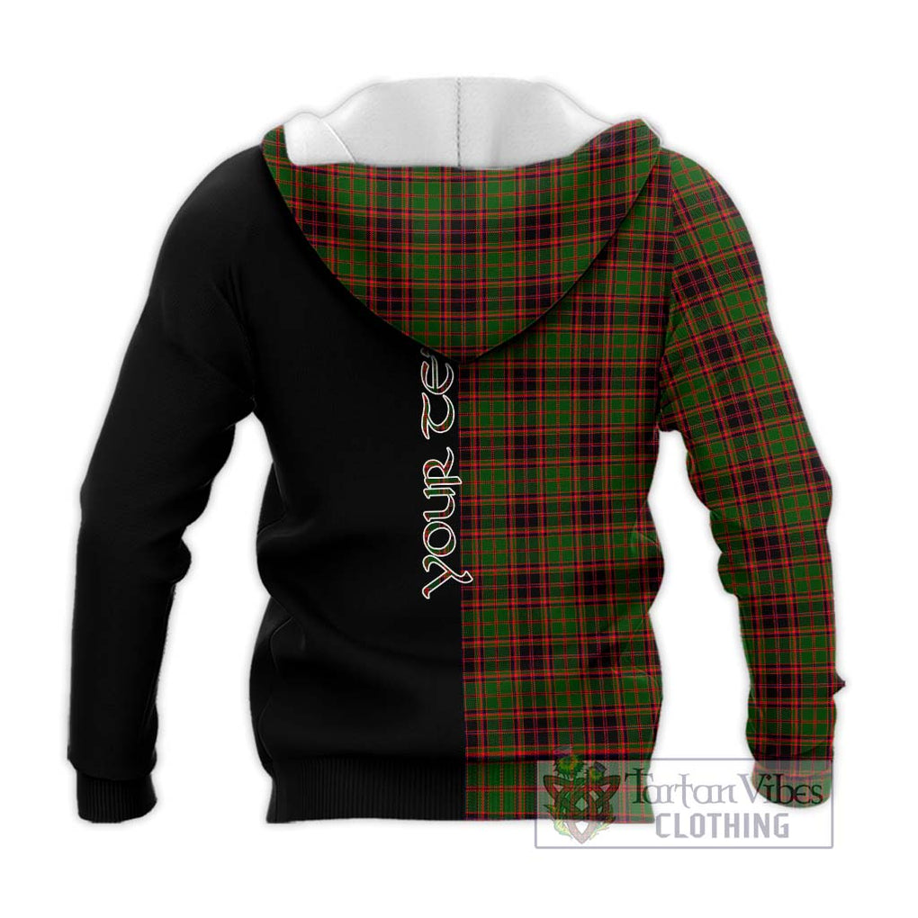 Buchan Tartan Knitted Hoodie with Family Crest and Half Of Me Style - Tartanvibesclothing Shop