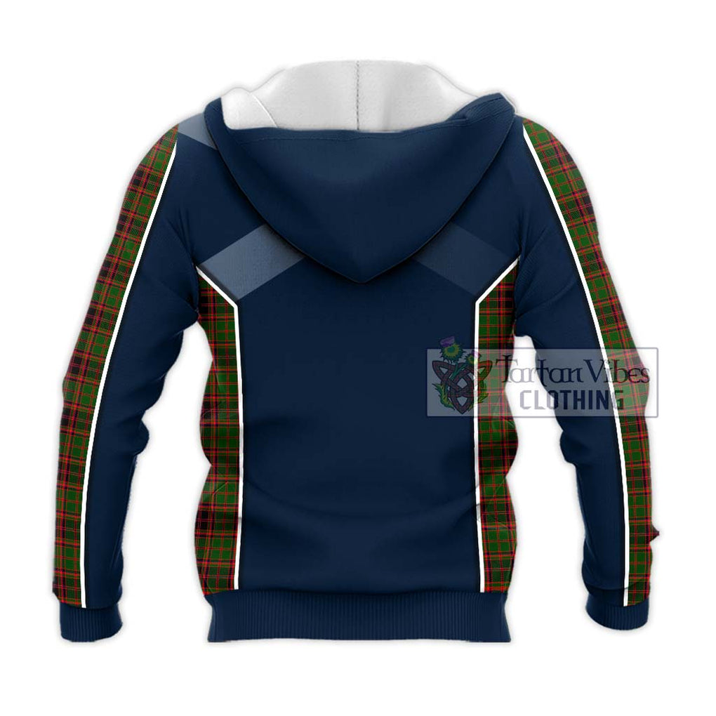 Buchan Tartan Knitted Hoodie with Family Crest and Lion Rampant Vibes Sport Style - Tartan Vibes Clothing