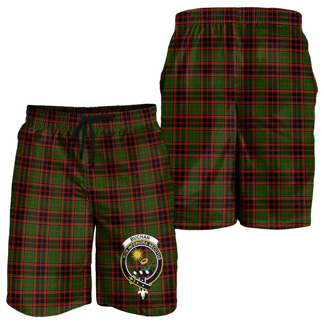 Buchan Modern Tartan Mens Shorts with Family Crest - Tartanvibesclothing