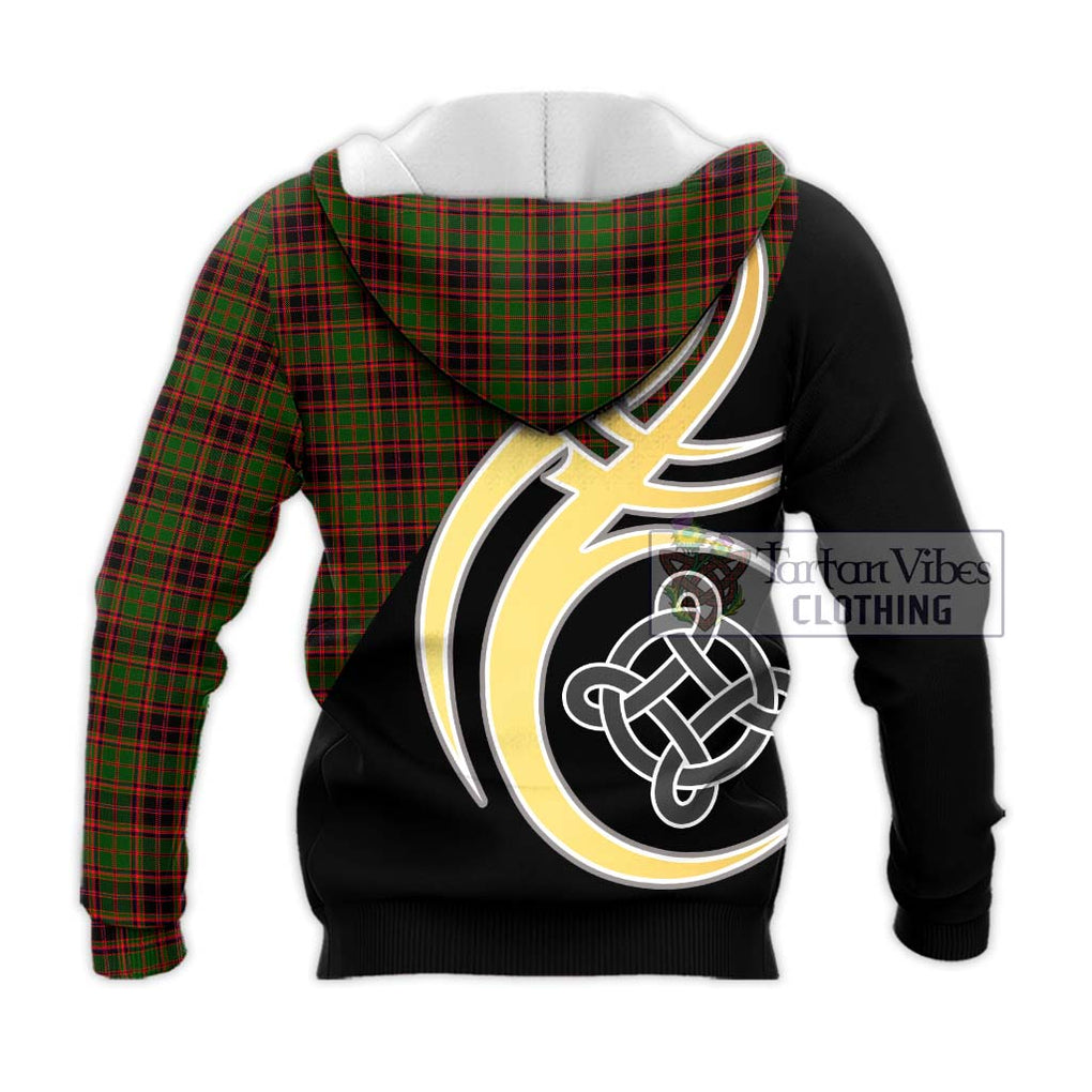 Buchan Tartan Knitted Hoodie with Family Crest and Celtic Symbol Style - Tartan Vibes Clothing