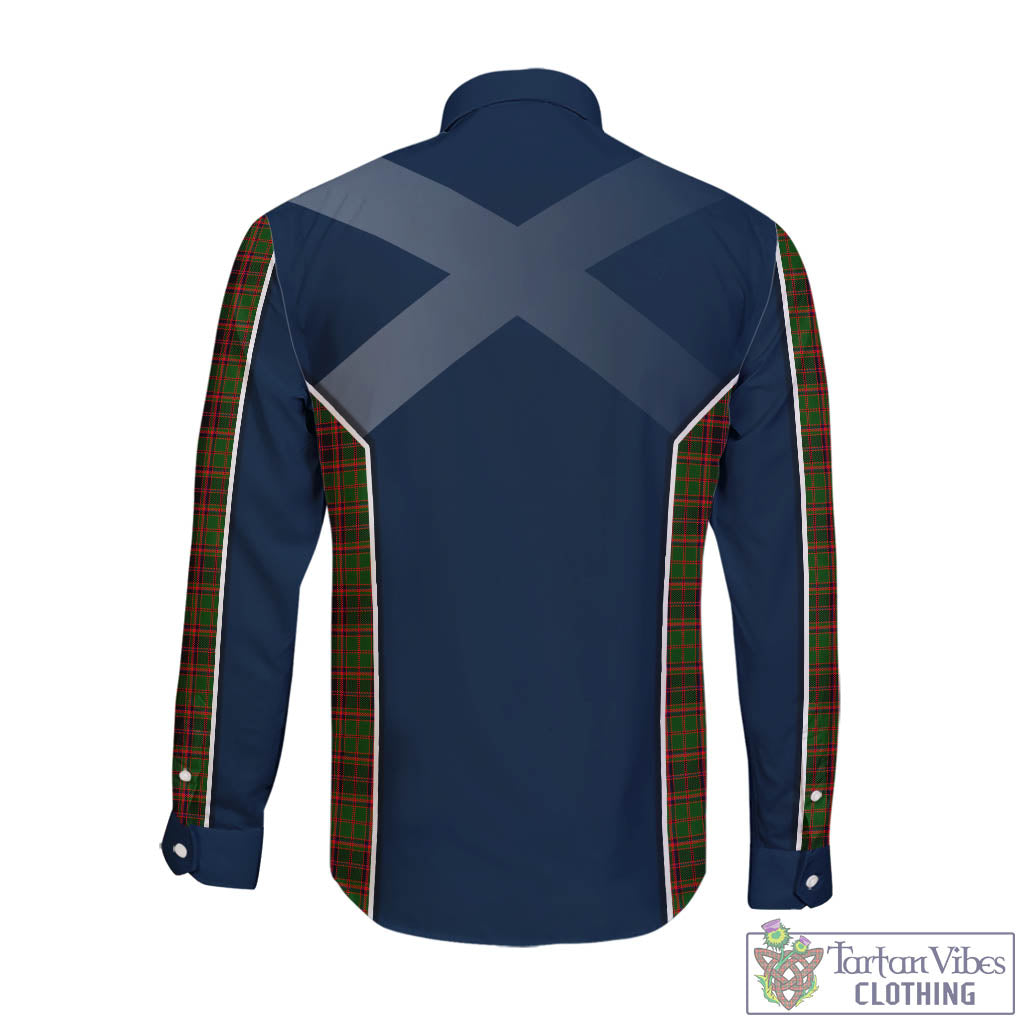 Tartan Vibes Clothing Buchan Modern Tartan Long Sleeve Button Up Shirt with Family Crest and Scottish Thistle Vibes Sport Style