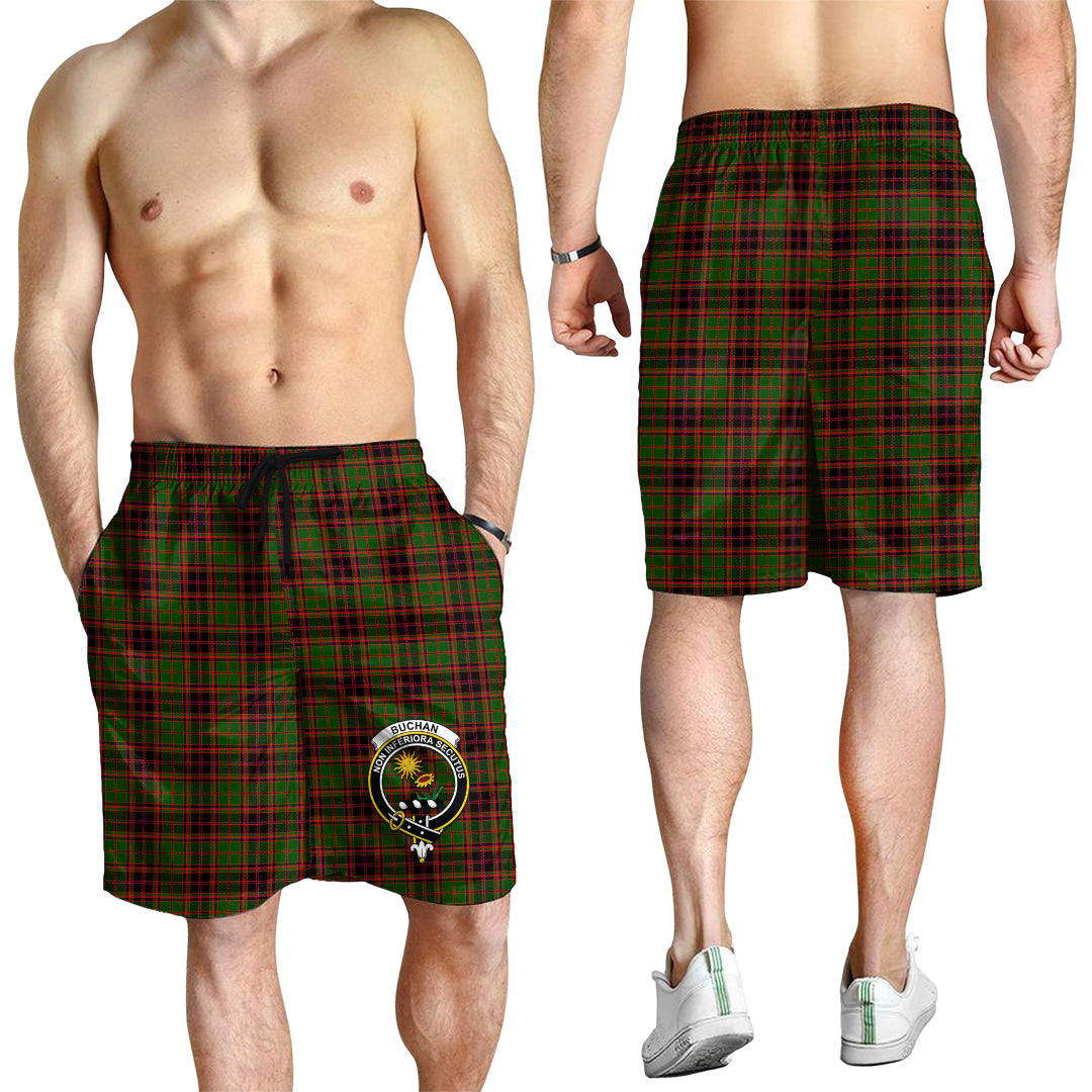 Buchan Modern Tartan Mens Shorts with Family Crest - Tartanvibesclothing