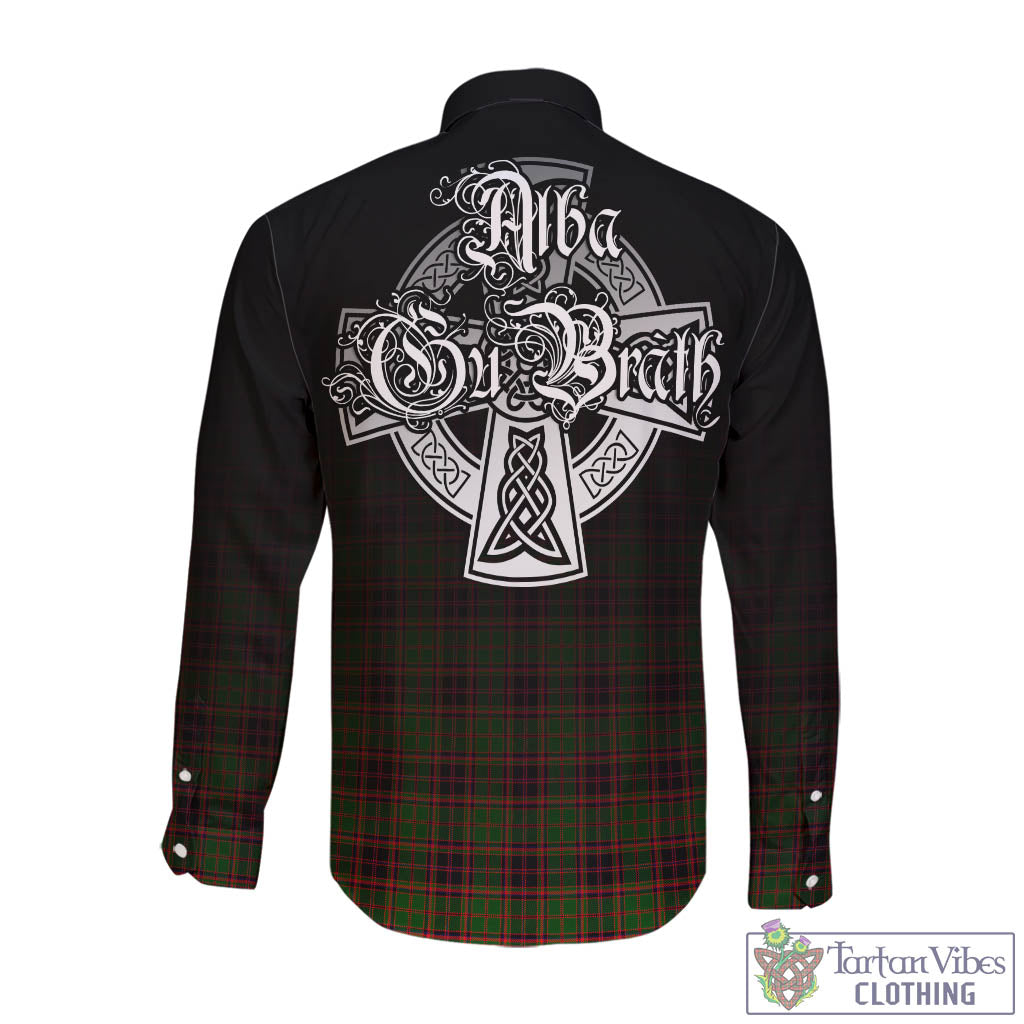 Tartan Vibes Clothing Buchan Modern Tartan Long Sleeve Button Up Featuring Alba Gu Brath Family Crest Celtic Inspired