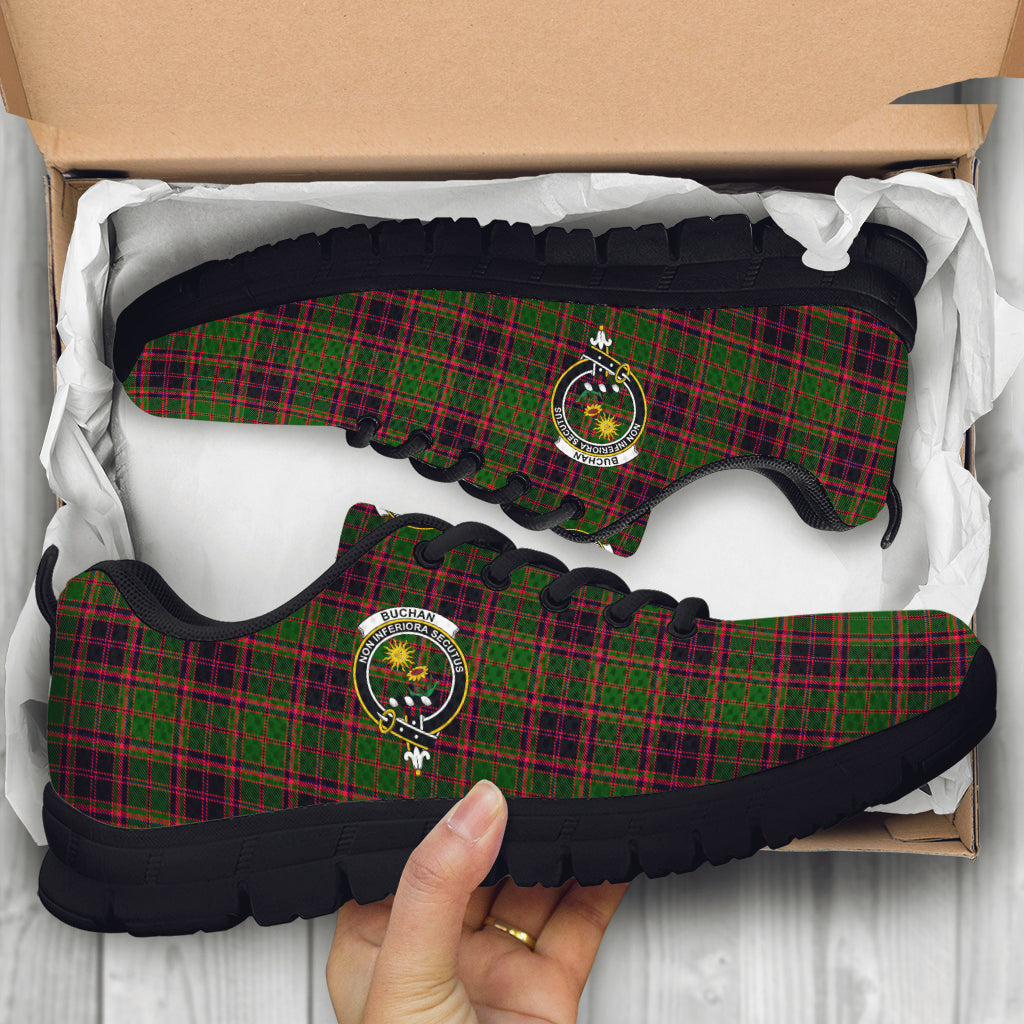 Buchan Tartan Sneakers with Family Crest - Tartan Vibes Clothing