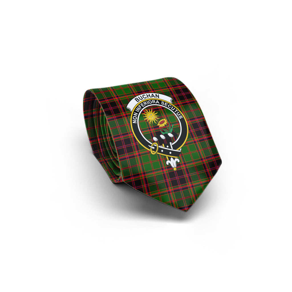 Buchan Tartan Classic Necktie with Family Crest - Tartan Vibes Clothing