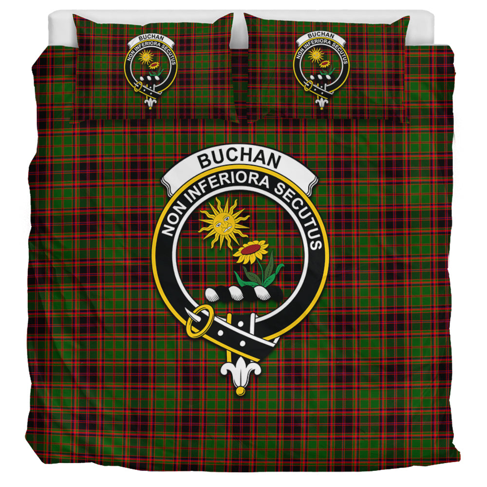 Buchan Tartan Bedding Set with Family Crest UK Bedding Set UK Super King 104*94 inch - Tartan Vibes Clothing