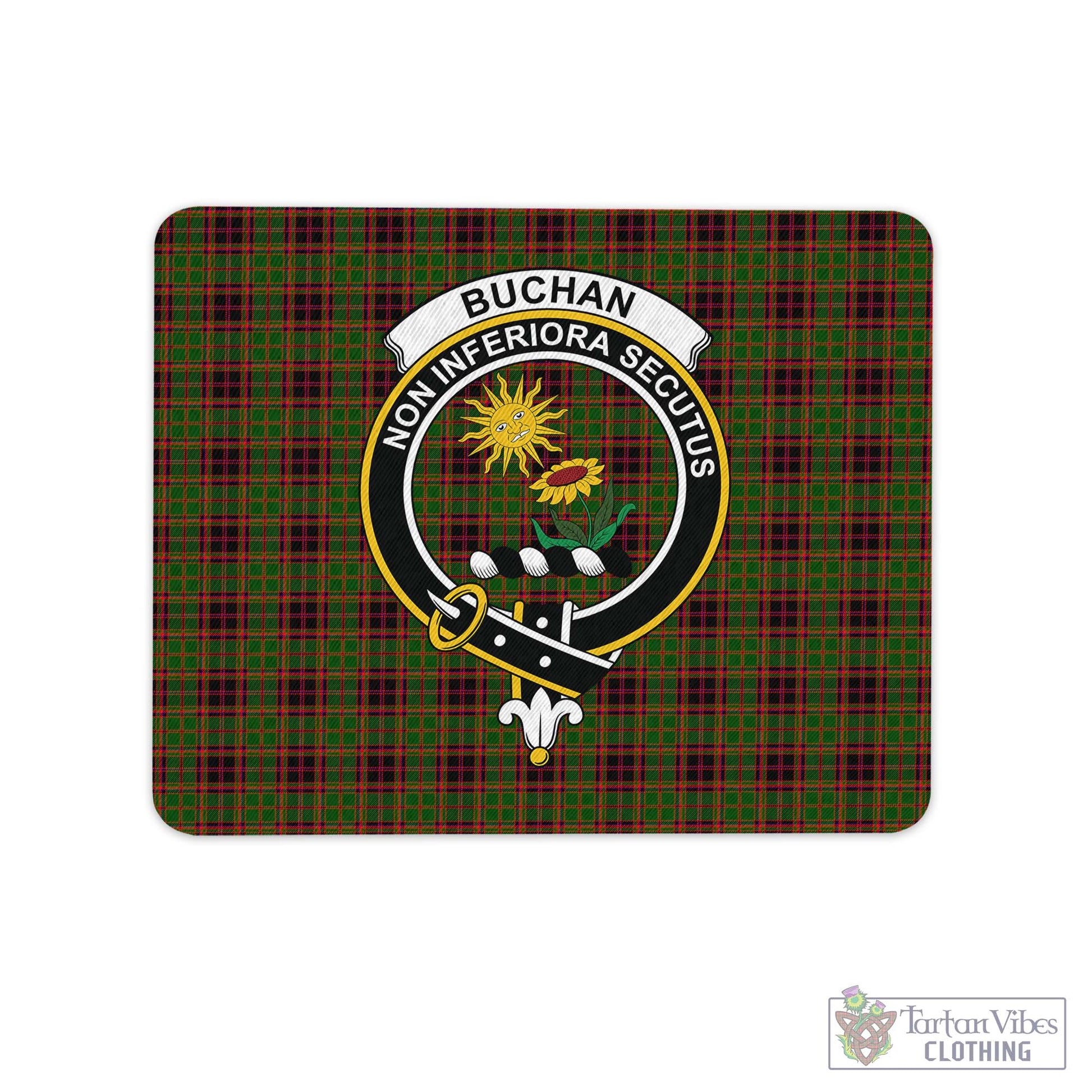 Tartan Vibes Clothing Buchan Modern Tartan Mouse Pad with Family Crest